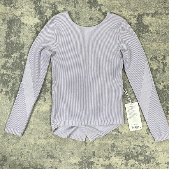 NWT Lululemon Wrap It Back Sweater Cashmere Blend Reversible Lavender Purple 8 - Picture 6 of 12